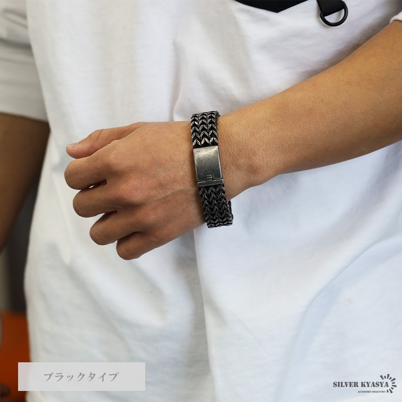 ステンレス ごつめチェーンブレスレット [b625]