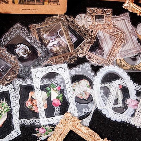 シール フレーム 海外作家 Qoo10] シール ステッカー ST109 額縁 フ