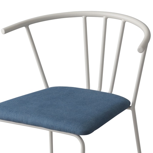 チェア アームチェア スチール製背もたれ 座面高45cm