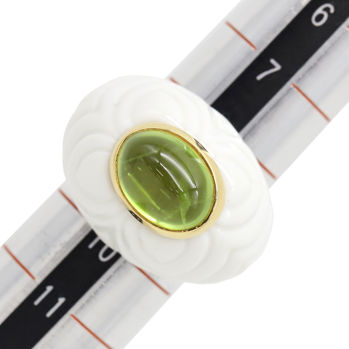 ブルガリ BVLGARI リング 指輪 チャンドラ K18YG ホワイトセラミック トルマリン ホワイト×グリーン 750 18金 トルマリン 9号 【箱】【中古】 ブルガリ BVLGARI リング 指輪 チャンドラ K18YG ホワイトセラミック トルマリン ホワイト×グリーン 750 18金 トルマリン 9号 【箱】【中古】