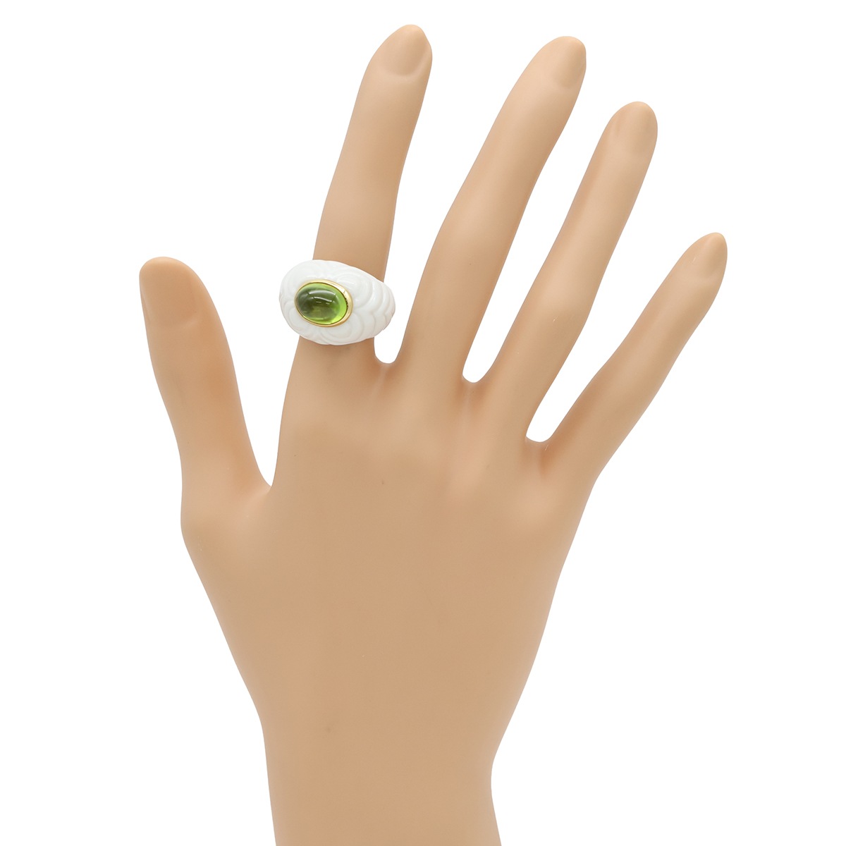 ブルガリ BVLGARI リング 指輪 チャンドラ K18YG ホワイトセラミック トルマリン ホワイト×グリーン 750 18金 トルマリン 9号 【箱】【中古】 ブルガリ BVLGARI リング 指輪 チャンドラ K18YG ホワイトセラミック トルマリン ホワイト×グリーン 750 18金 トルマリン 9号 【箱】【中古】