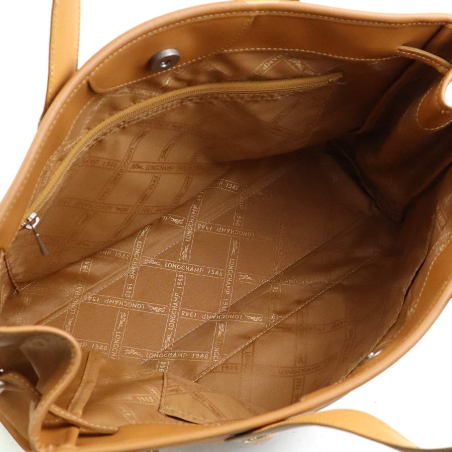 ロンシャン Longchamp ハンドバッグ レザー ブラウン レディース h31062a