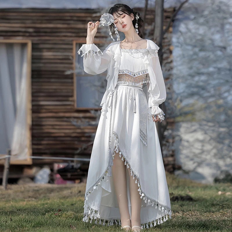 【フルセット】デザインシルバー新韓国cos要素上着サスペンダーハーフスカート異域 【フルセット】デザインシルバー新韓国cos要素上着サスペンダーハーフスカート異域