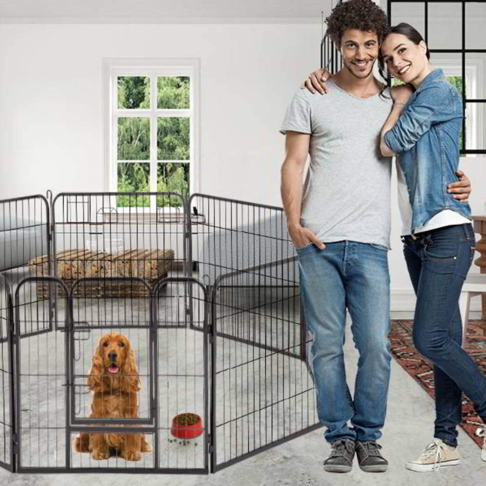 Dinah Alsop ペットフェンス 中大型犬用 ペットケージ パネル8枚 ペットサークル 四角ポール 折り畳み式 トレーニングサークル スチール製 複数の組み合わせ 室内室外兼用 犬小屋 ペット Dinah Alsop ペットフェンス 中大型犬用 ペットケージ パネル8枚 ペットサークル 四角ポール 折り畳み式 トレーニングサークル スチール製 複数の組み合わせ 室内室外兼用 犬小屋 ペット