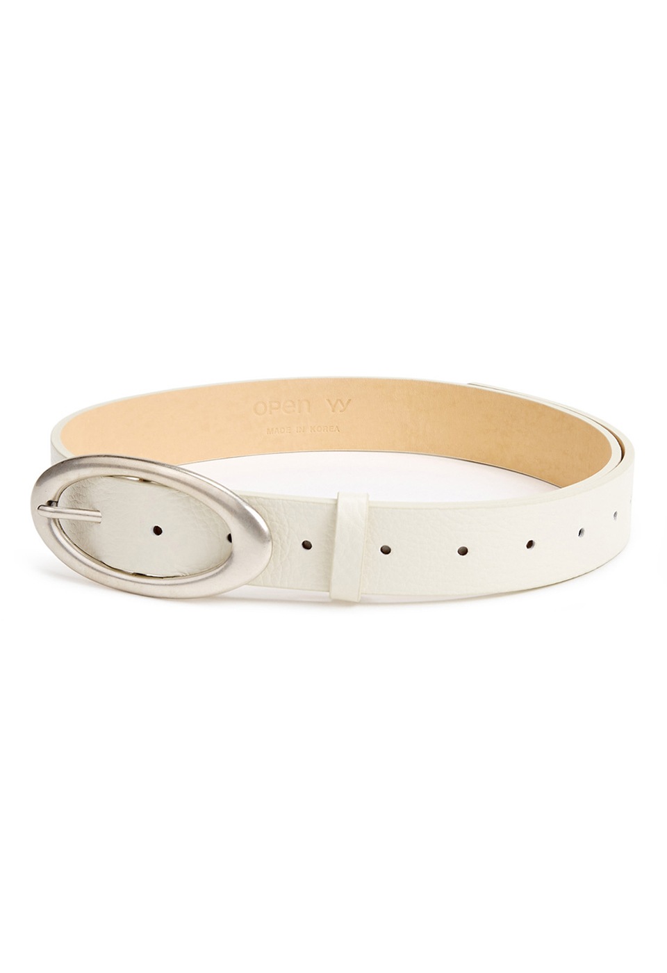 【OPEN Yy】 OVAL BUCKLE BELT : IVORY