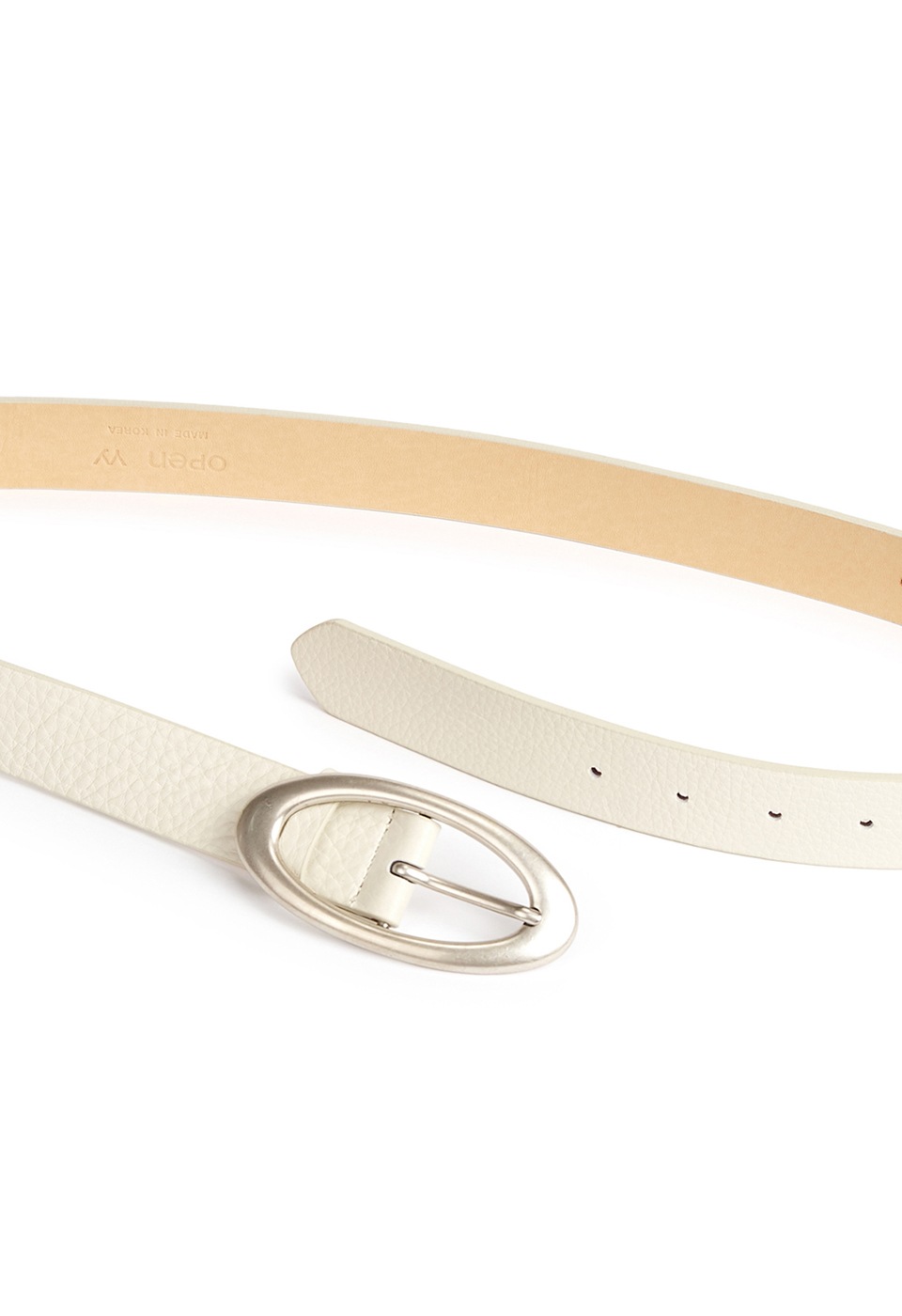 【OPEN Yy】 OVAL BUCKLE BELT : IVORY