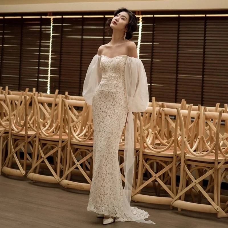 パーティードレス2024 新作 感 気質 ワンピース 花嫁ロングドレス 結婚式ワンピース 結婚式 ドレス ウェディングドレス 白 ロングドレス 韓国ファッション45