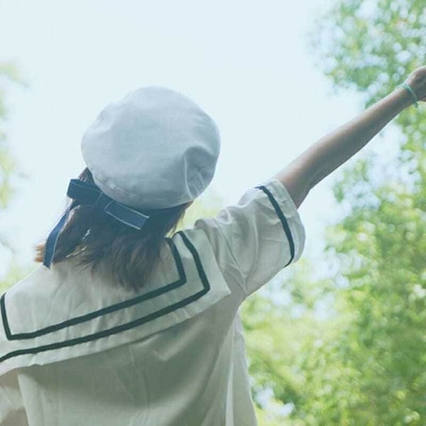 Qoo10] 春夏和風可愛いJK制服帽子ベレー帽女子白