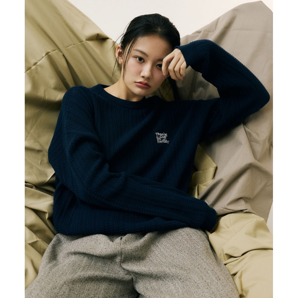 FREI コットン混エッセンシャルニット (ネイビー) FREI コットン混エッセンシャルニット (ネイビー)