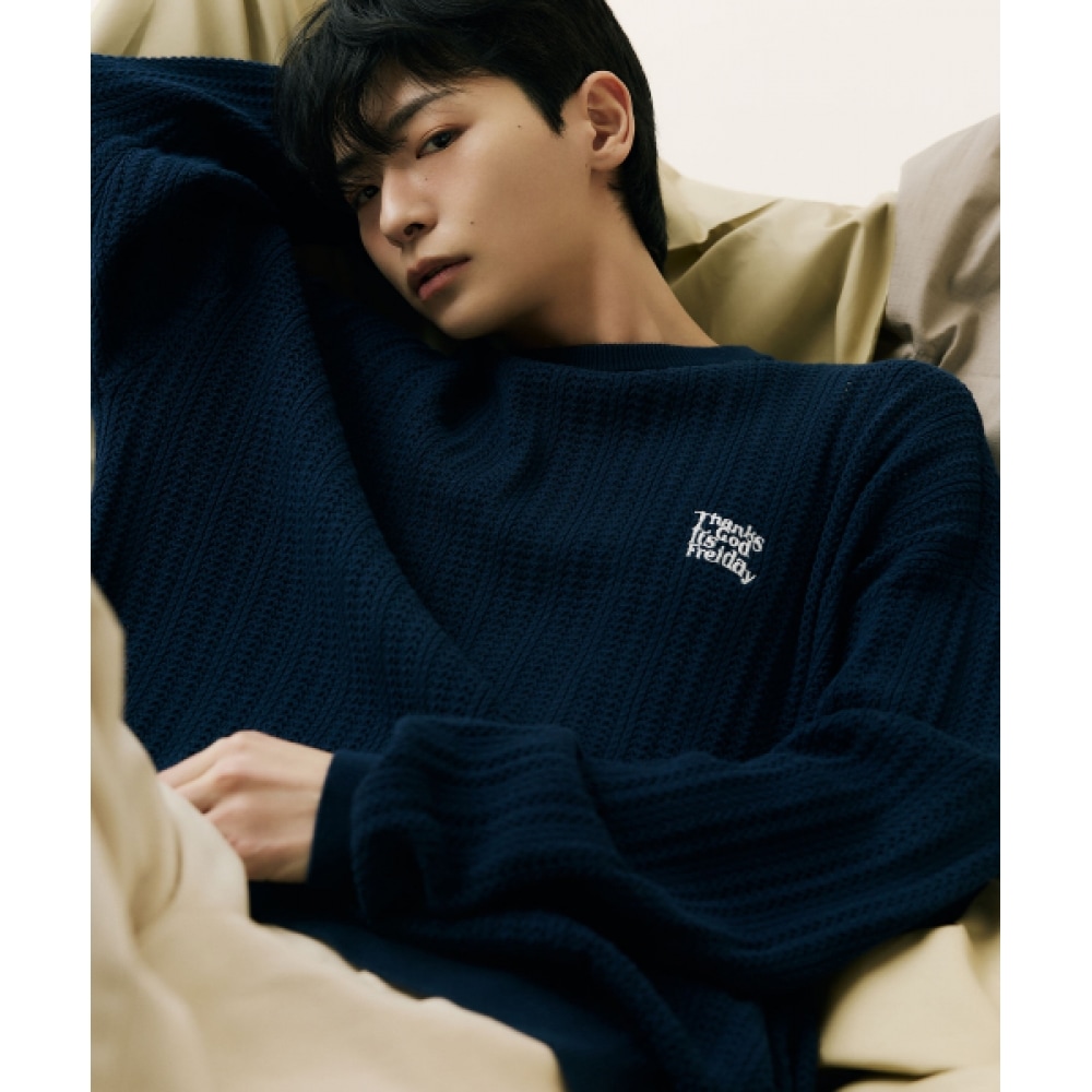 FREI コットン混エッセンシャルニット (ネイビー) FREI コットン混エッセンシャルニット (ネイビー)