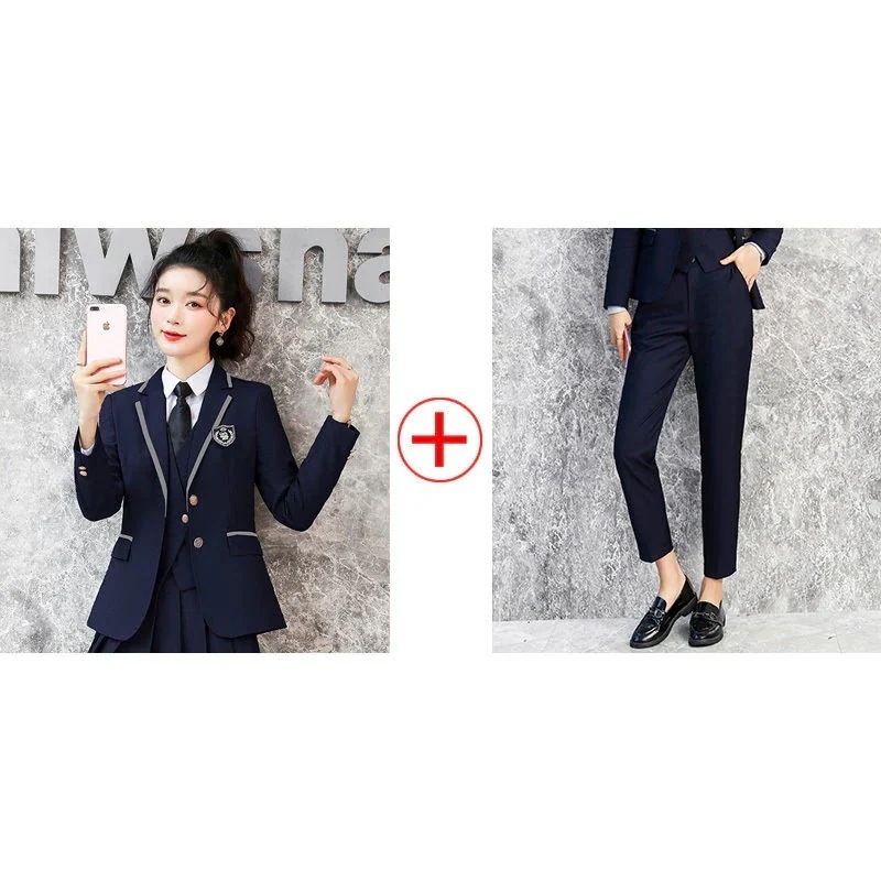 制服スーツワンピースおしゃれキャリア気質女学院風スーツ春秋作業服通勤脚魅せミニスカート涼しく楽ちんセットアップブレザーコスプレ女子高生