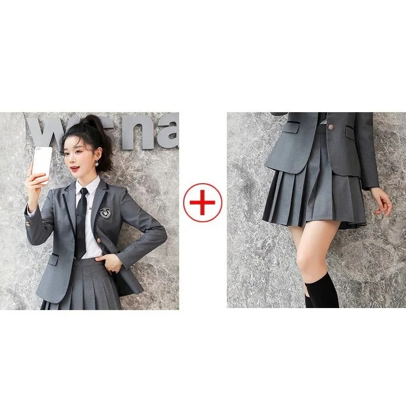 制服スーツワンピースおしゃれキャリア気質女学院風スーツ春秋作業服通勤脚魅せミニスカート涼しく楽ちんセットアップブレザーコスプレ女子高生