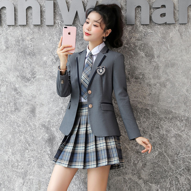 制服スーツワンピースおしゃれキャリア気質女学院風スーツ春秋作業服通勤脚魅せミニスカート涼しく楽ちんセットアップブレザーコスプレ女子高生