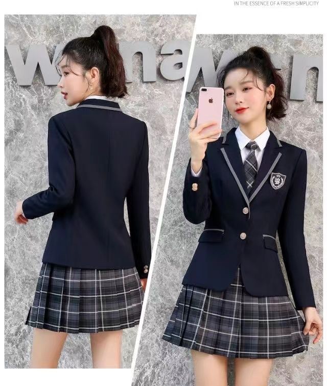 制服スーツワンピースおしゃれキャリア気質女学院風スーツ春秋作業服通勤脚魅せミニスカート涼しく楽ちんセットアップブレザーコスプレ女子高生