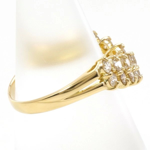 K18 18金 YG イエローゴールド リング 指輪 12号 ダイヤ ジュエリー 中古 K18 18金 YG イエローゴールド リング 指輪 12号 ダイヤ ジュエリー 中古