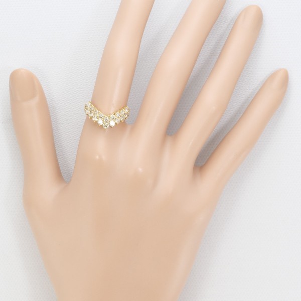 K18 18金 YG イエローゴールド リング 指輪 12号 ダイヤ ジュエリー 中古 K18 18金 YG イエローゴールド リング 指輪 12号 ダイヤ ジュエリー 中古