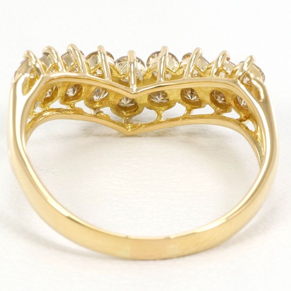 K18 18金 YG イエローゴールド リング 指輪 12号 ダイヤ ジュエリー 中古 K18 18金 YG イエローゴールド リング 指輪 12号 ダイヤ ジュエリー 中古