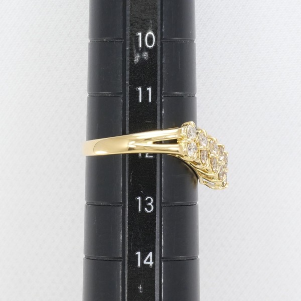 K18 18金 YG イエローゴールド リング 指輪 12号 ダイヤ ジュエリー 中古 K18 18金 YG イエローゴールド リング 指輪 12号 ダイヤ ジュエリー 中古