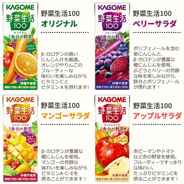 【メガ割対象】 カゴメ 選べる 野菜ジュース トマト 野菜生活 200ml 2ケース (48本) 【メガ割対象】 カゴメ 選べる 野菜ジュース トマト 野菜生活 200ml 2ケース (48本)