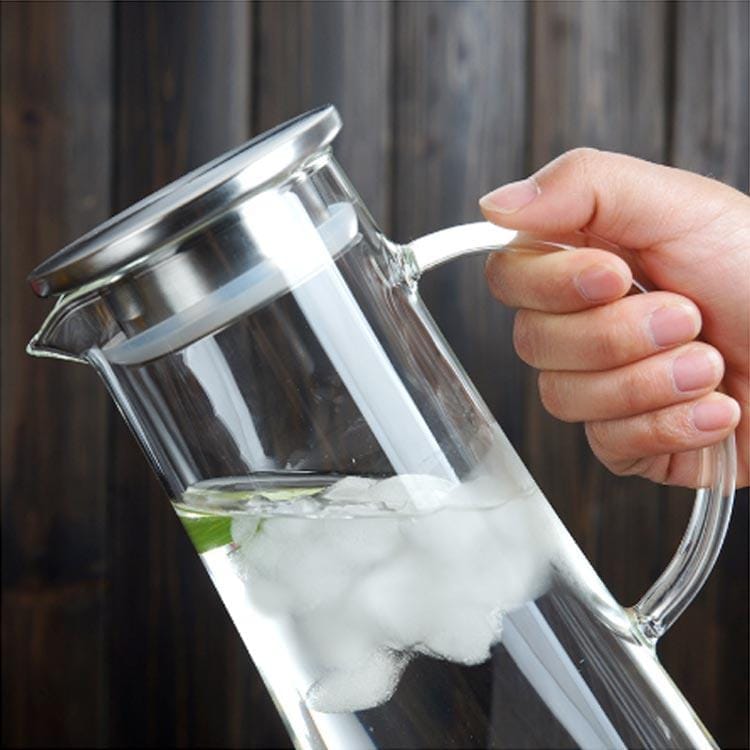 冷水筒 冷蔵庫 耐熱 15リットル ガラスピッチャー ガラス 水出し ステンレス茶こし付きジャグ ピッチ 耐熱 茶ポット 新作登場 直火可 耐熱 cガラスポット