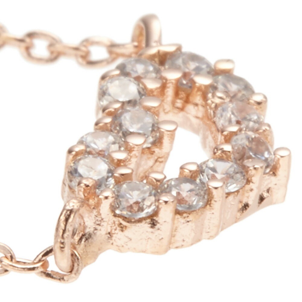 ネックレス レディース シルバー925製 ピンクゴールド キュービックジルコニア オープンハート ネックレス レディース シルバー925製 ピンクゴールド キュービックジルコニア オープンハート