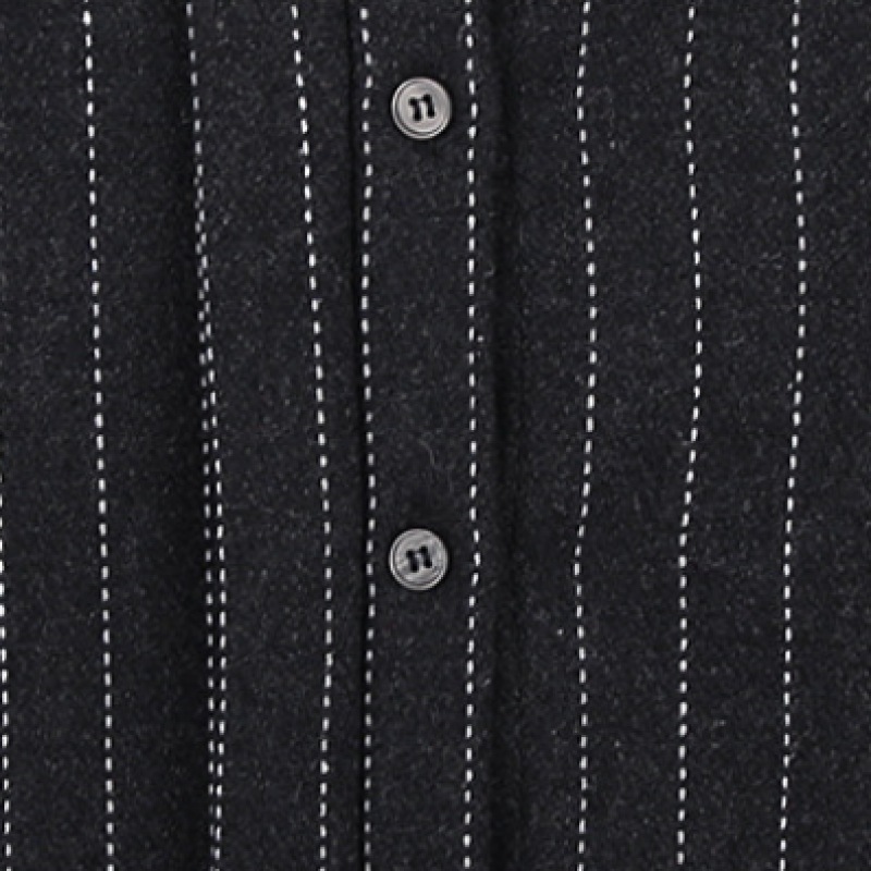 アムールモイエストライプベルト付きシャツチャコール amr1735