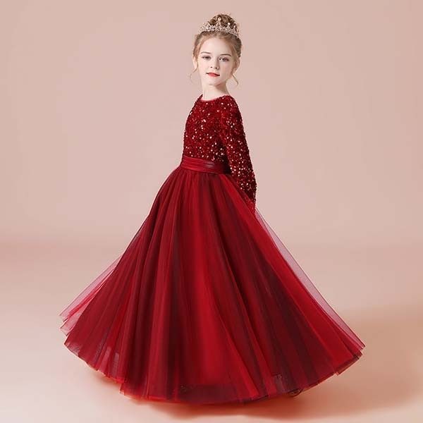 キッズ ドレス パーティー キラキラ 長袖 お姫様 中学生 ロング丈 ラウンド エレガント ワンピース 子供ドレス リボン付き ファスナータイプ 子どもドレス 女の子 ロング丈 フォーマル ステージ衣 キッズ ドレス パーティー キラキラ 長袖 お姫様 中学生 ロング丈 ラウンド エレガント ワンピース 子供ドレス リボン付き ファスナータイプ 子どもドレス 女の子 ロング丈 フォーマル ステージ衣