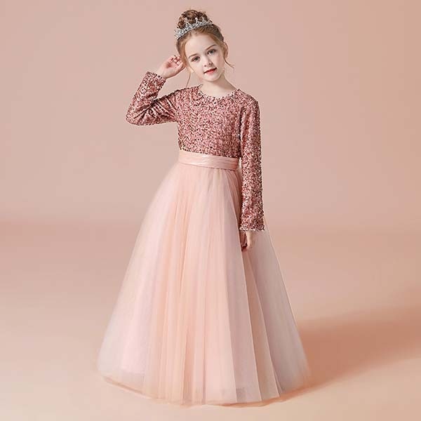 キッズ ドレス パーティー キラキラ 長袖 お姫様 中学生 ロング丈 ラウンド エレガント ワンピース 子供ドレス リボン付き ファスナータイプ 子どもドレス 女の子 ロング丈 フォーマル ステージ衣 キッズ ドレス パーティー キラキラ 長袖 お姫様 中学生 ロング丈 ラウンド エレガント ワンピース 子供ドレス リボン付き ファスナータイプ 子どもドレス 女の子 ロング丈 フォーマル ステージ衣