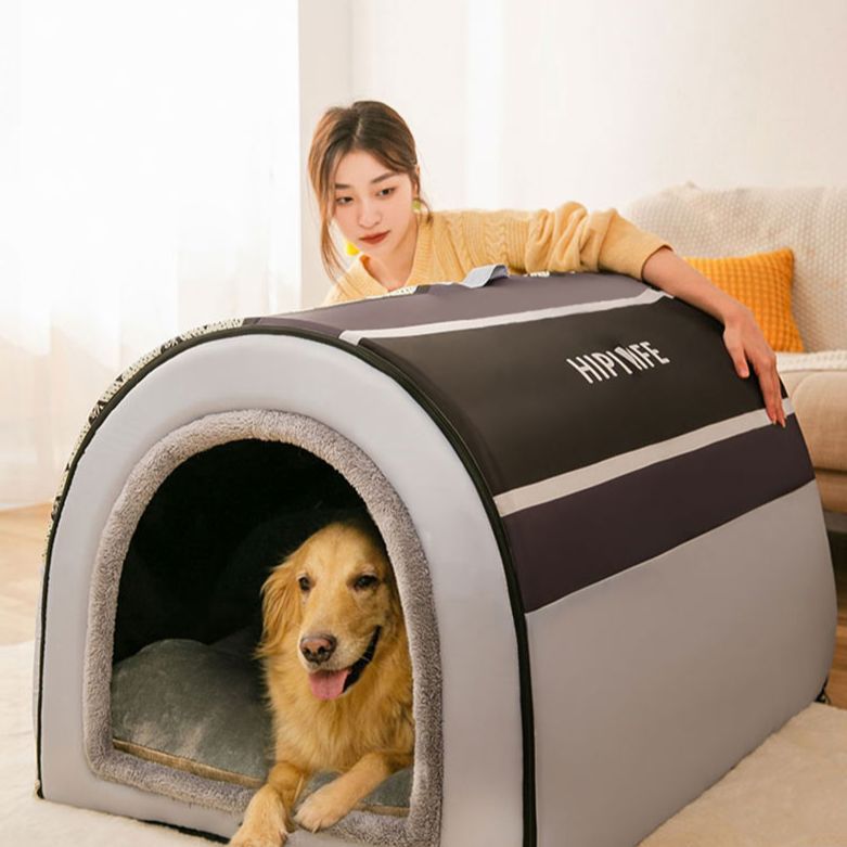 Qoo10] 犬小屋 犬床家型 冬用 解体洗濯ができる