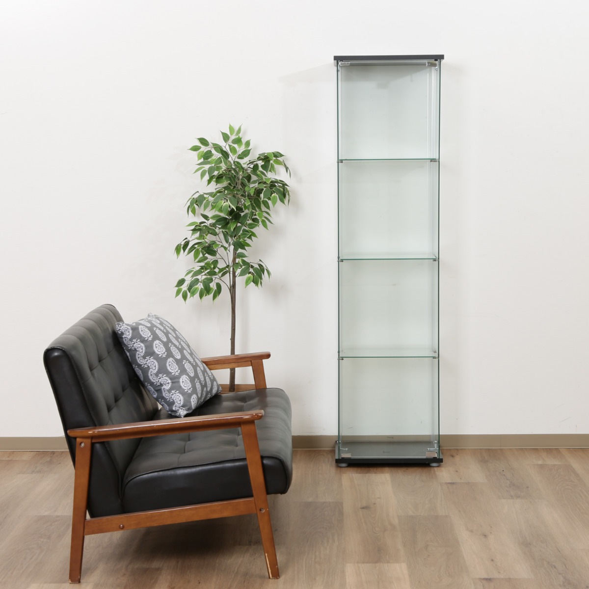 コレクションケース 4段 幅42.5cm 4面ガラス ショーケース ディスプレイケース ガラス製 ガラスケース 収納 キャビネット ガラスキャビネット ディスプレイラック 飾り棚 ディスプレイ