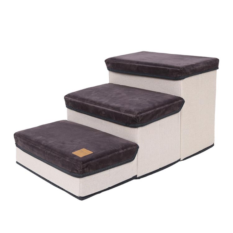 ドッグステップ 犬 階段 ステップ 3段 幅35cm 折りたたみ 収納 スロープ 犬用 ペット用 踏み台 ペットステップ クッション マット ペット 折り畳み コンパクト 段差 小型犬 猫 老猫 老