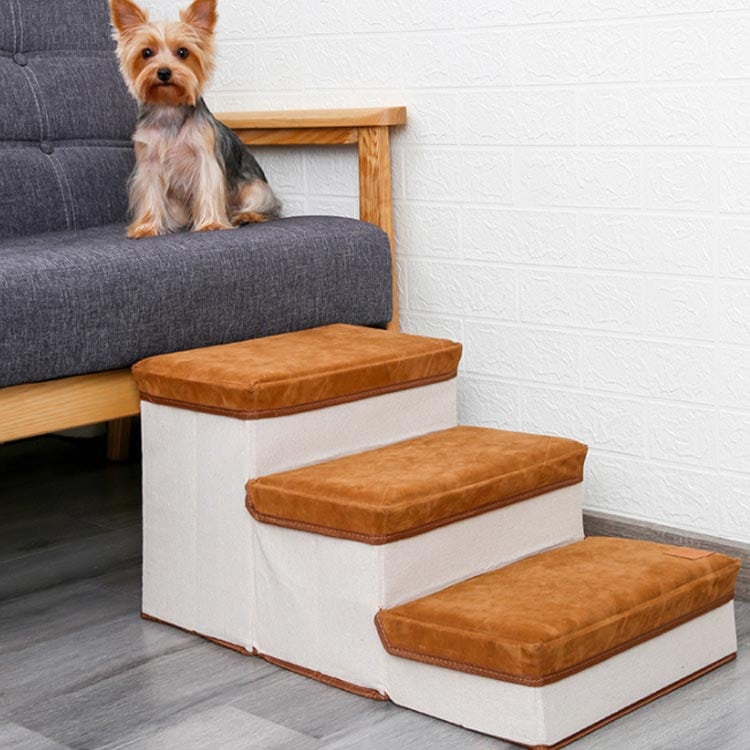 ドッグステップ 犬 階段 ステップ 3段 幅35cm 折りたたみ 収納 スロープ 犬用 ペット用 踏み台 ペットステップ クッション マット ペット 折り畳み コンパクト 段差 小型犬 猫 老猫 老