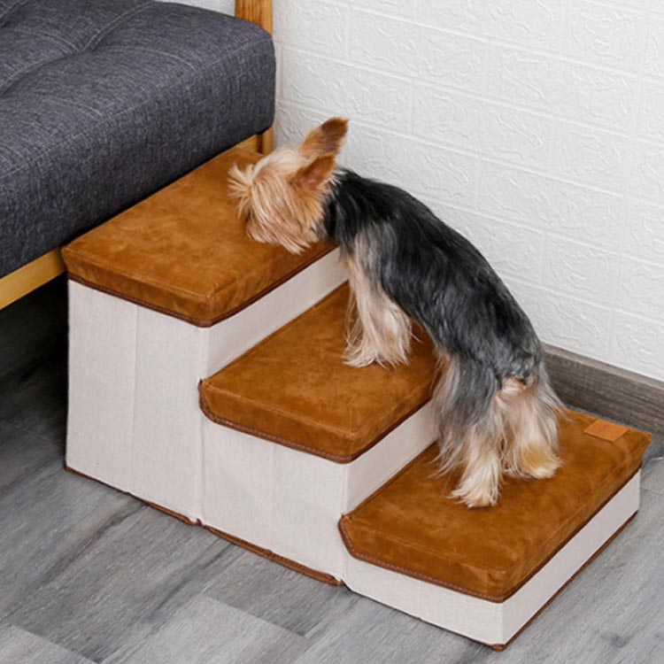 ドッグステップ 犬 階段 ステップ 3段 幅35cm 折りたたみ 収納 スロープ 犬用 ペット用 踏み台 ペットステップ クッション マット ペット 折り畳み コンパクト 段差 小型犬 猫 老猫 老