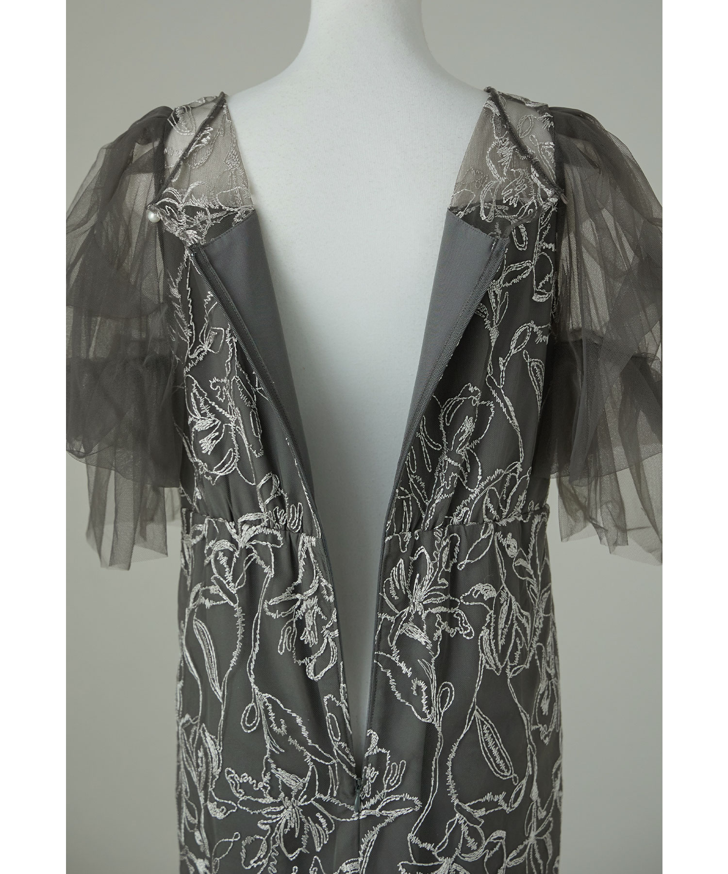 Qoo10 niana フラフィースリーブペンシルドレス 無地