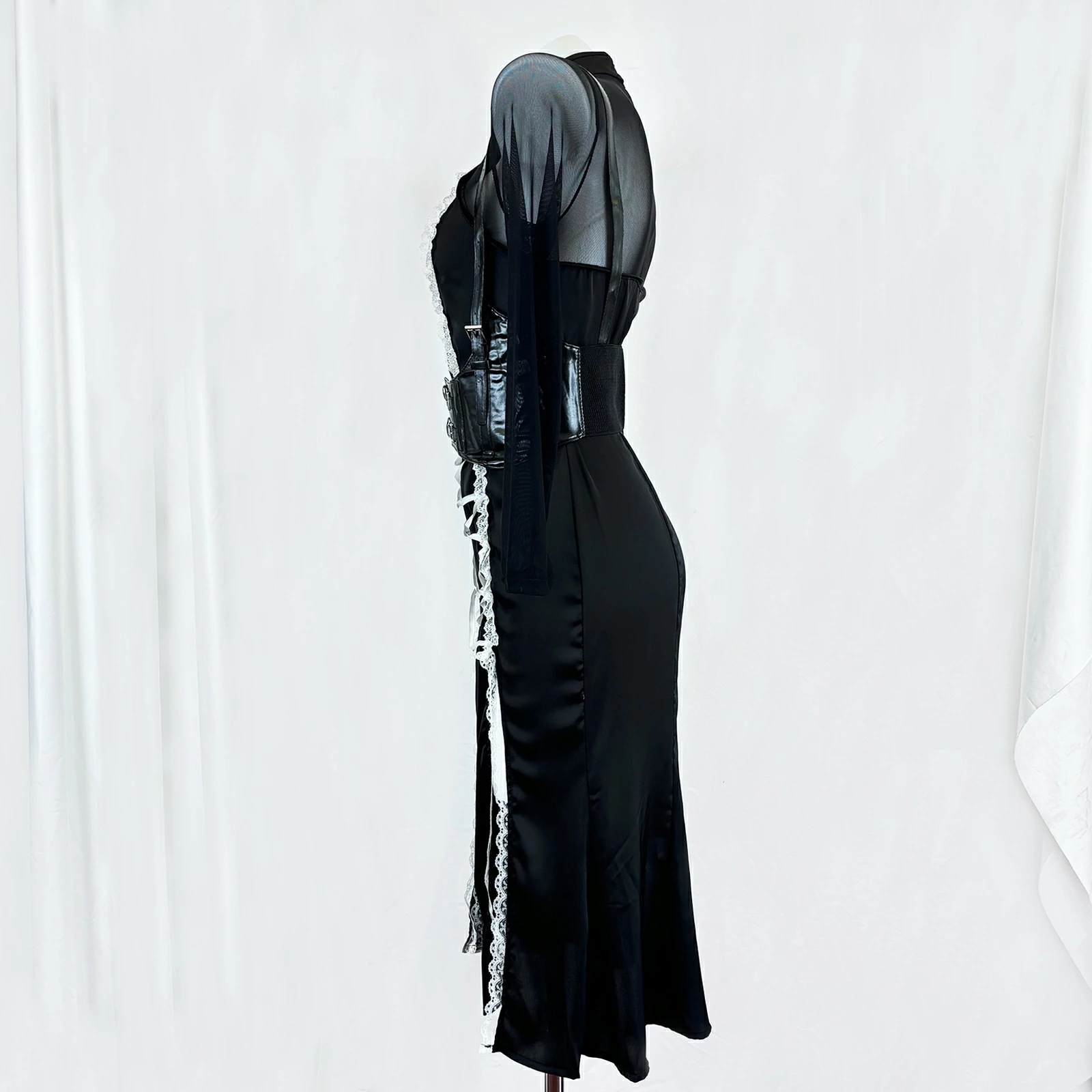 【予約】 修道女コスチューム3点セット セクシーシスター衣装(ドレス+ヴェール+ベルト)ハロウィン コスプレ メイド ランジェリー風 かわいい ブラック 女性用 衣装セット レディースワンサイズ 【予約】 修道女コスチューム3点セット セクシーシスター衣装(ドレス+ヴェール+ベルト)ハロウィン コスプレ メイド ランジェリー風 かわいい ブラック 女性用 衣装セット レディースワンサイズ