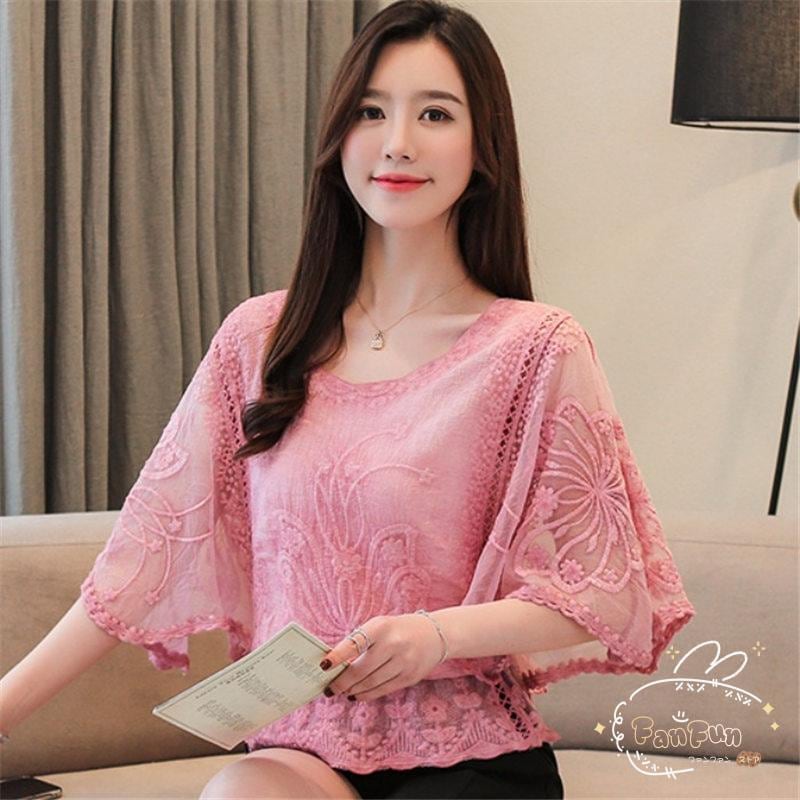 Tシャツ レディース 半袖 トップス カットソー 花柄 デザイン レース カジュアル 快適 無地 薄手 涼しい ルームウェア 春 夏 セール