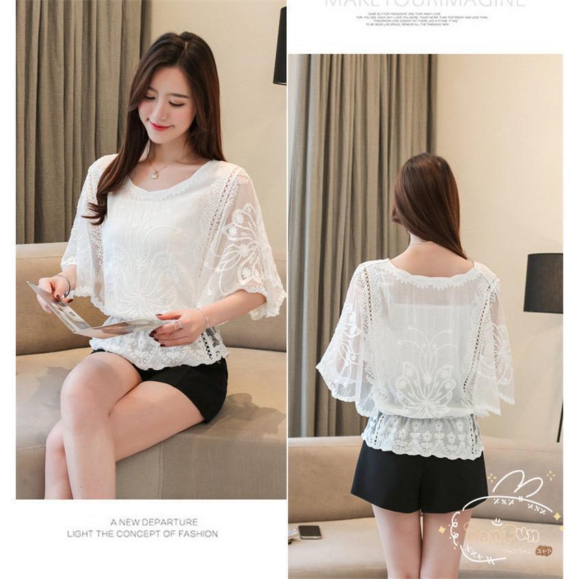 Tシャツ レディース 半袖 トップス カットソー 花柄 デザイン レース カジュアル 快適 無地 薄手 涼しい ルームウェア 春 夏 セール