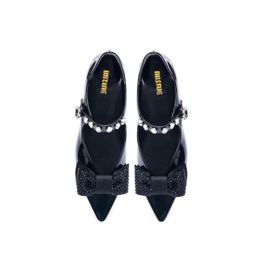 パツパツリボンポイントエナメルパンプス