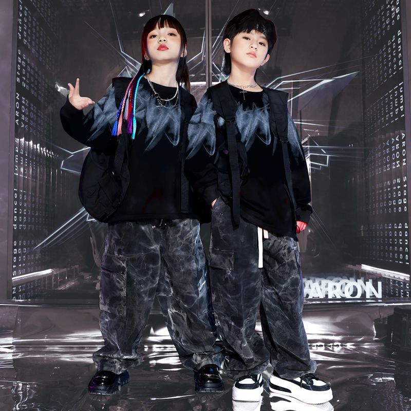 街のダンスの子供のファッション服の男の子のジャズのダンスのショーの服の女の子のヒップホップのhiphopは街の子供のショーの服のスーツを揚げます 街のダンスの子供のファッション服の男の子のジャズのダンスのショーの服の女の子のヒップホップのhiphopは街の子供のショーの服のスーツを揚げます