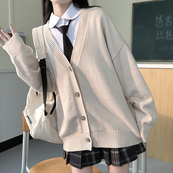 Qoo10] 女子高生制服コスプレカーディガンセーター