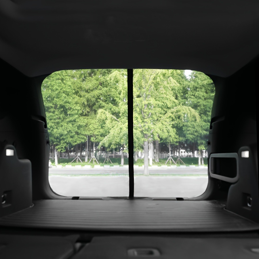 磁気式カータイレート蚊帳 - UVカットトランク＆リアドア用通気性メッシュウィンドウブラックポリエステル裏地なし