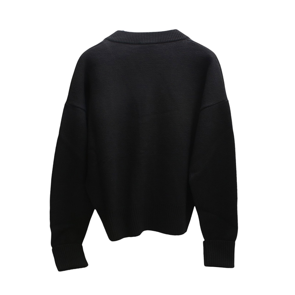 アミパリス AMI PARIS ニット カーディガン BFUKC002 AMI DE COEUR CARDIGAN ブラック ウール ハートロゴ 018 S M L XL メンズ レディス 秋冬 アミパリス AMI PARIS ニット カーディガン BFUKC002 AMI DE COEUR CARDIGAN ブラック ウール ハートロゴ 018 S M L XL メンズ レディス 秋冬