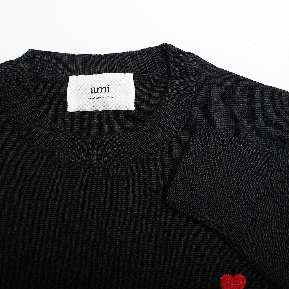 アミパリス AMI PARIS ニット カーディガン BFUKC002 AMI DE COEUR CARDIGAN ブラック ウール ハートロゴ 018 S M L XL メンズ レディス 秋冬 アミパリス AMI PARIS ニット カーディガン BFUKC002 AMI DE COEUR CARDIGAN ブラック ウール ハートロゴ 018 S M L XL メンズ レディス 秋冬