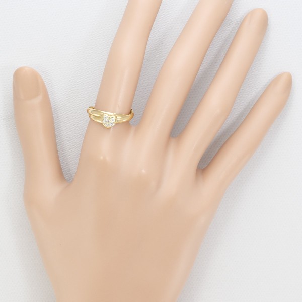 K18 18金 YG リング 指輪 11.5号 ダイヤ 0.15 ジュエリー 中古 K18 18金 YG リング 指輪 11.5号 ダイヤ 0.15 ジュエリー 中古