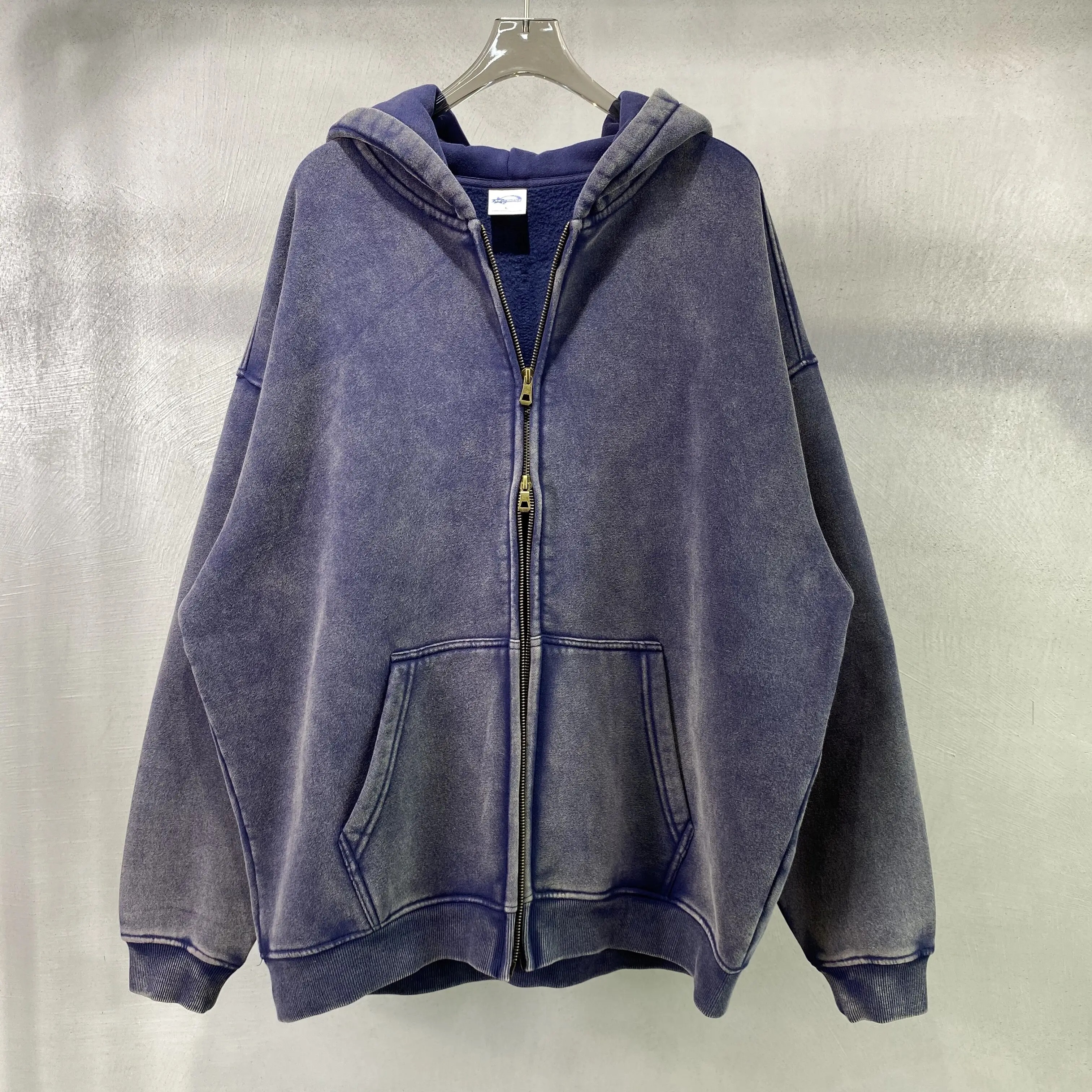 Batikフリースジッパー付きパーカーbatikフリース