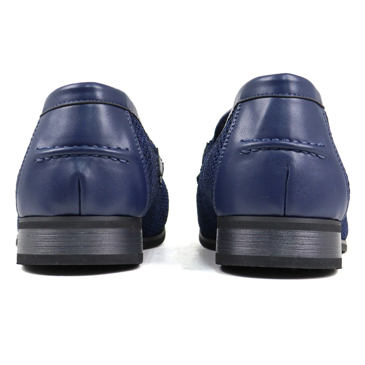 ローファー メンズ おしゃれ ビット 幅広 3E 歩きやすい シンプル カジュアル Uチップ メッシュ 2.5cmヒール 6325 青 ネイビー グレー Dedes