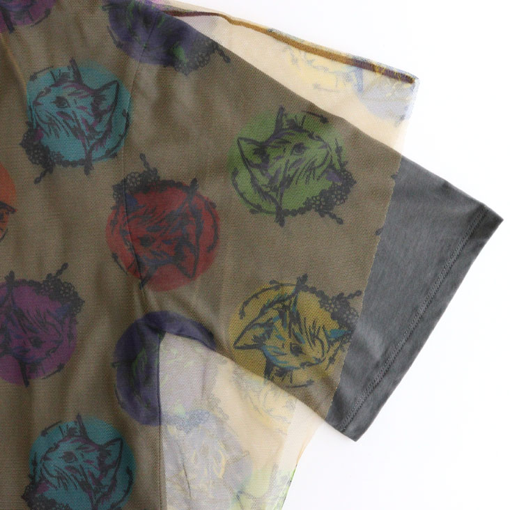 ScoLar スカラー チュール重ね半袖T 猫ドット柄 ふんわり 重ね着 メッシュ カラフル くすみカラー レイヤードスタイル 女性 可愛い かわいい オシャレ 春 夏 秋 ゆったり 142739 ScoLar スカラー チュール重ね半袖T 猫ドット柄 ふんわり 重ね着 メッシュ カラフル くすみカラー レイヤードスタイル 女性 可愛い かわいい オシャレ 春 夏 秋 ゆったり 142739