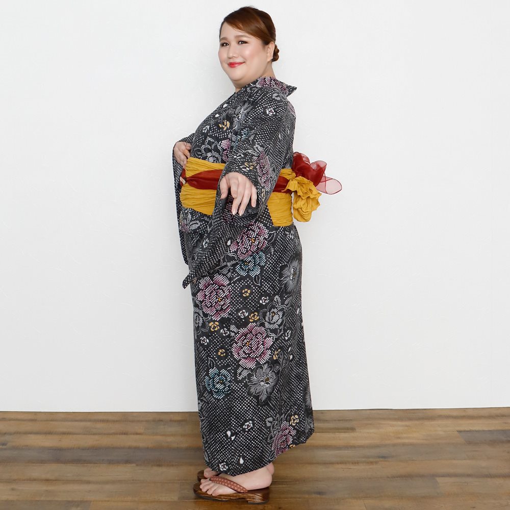 浴衣　大きいサイズ　レディース　ゆかた　大人　浴衣単品　３Ｌ　４Ｌ　ぽっちゃり　ふくよかさん向け　大