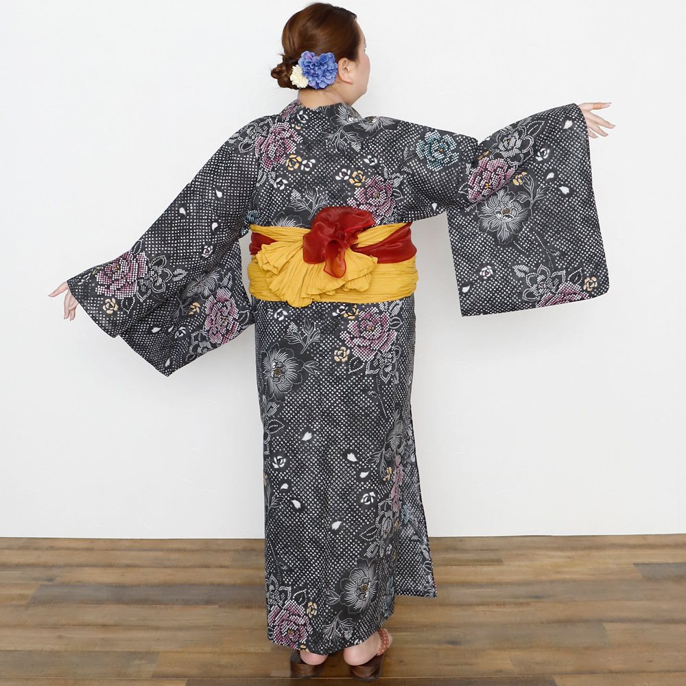 浴衣　大きいサイズ　レディース　ゆかた　大人　浴衣単品　３Ｌ　４Ｌ　ぽっちゃり　ふくよかさん向け　大