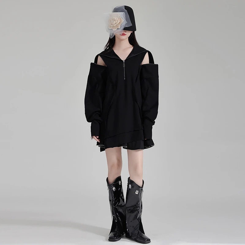 ファスナー 長袖 スウェット レディース 春秋 ブラック スウェット ロングスウェット ファスナー 長袖 スウェット レディース 春秋 ブラック スウェット ロングスウェット